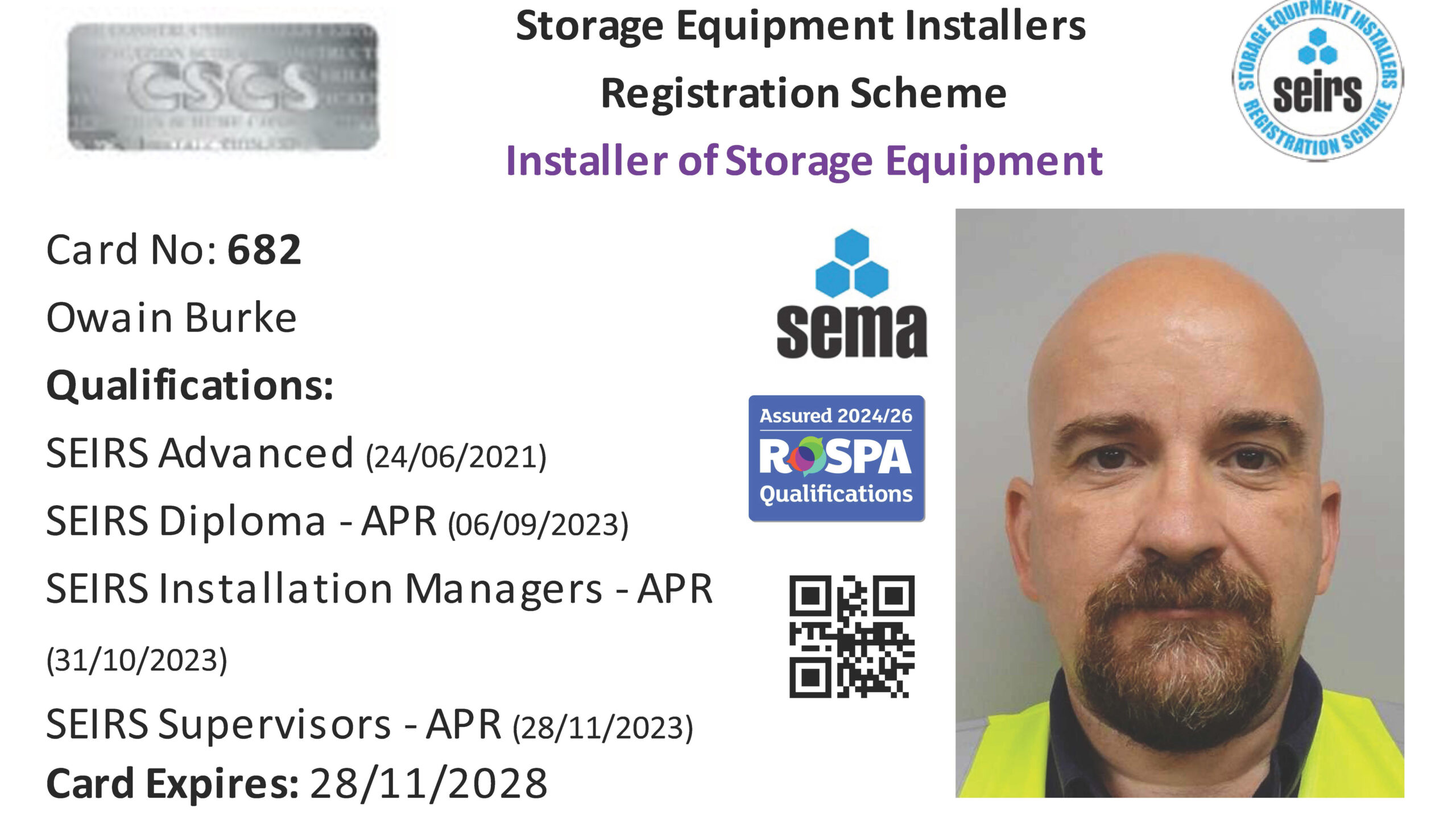 The Storage Equipment Installers Registration Scheme (SEIRS)